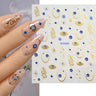 Snake and Evil Eye blue and gold-tone 3D nail sticker sheet with manicure preview