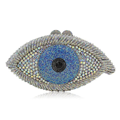 Sparkling Crystal Evil Eye Evening Clutch for Parties, Weddings, and Special Occasions