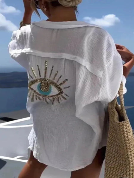 Evil Eye sequin shirt