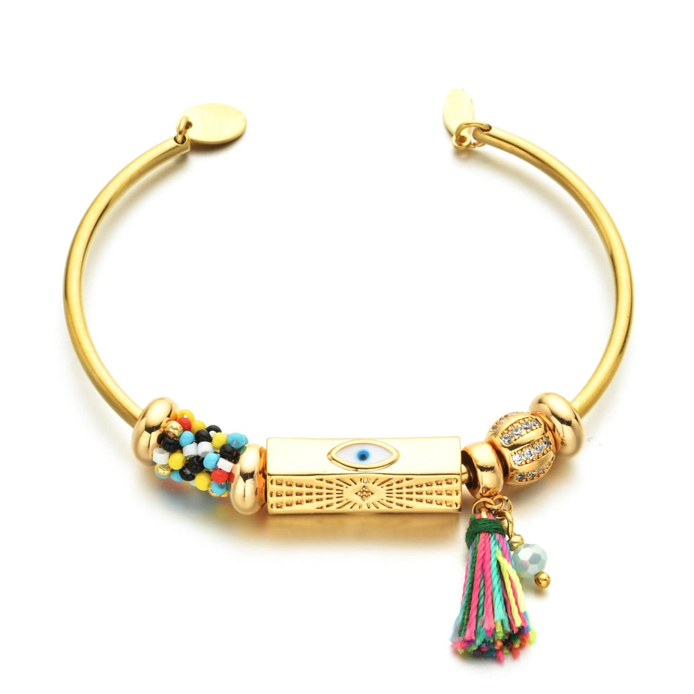 Glass Metal Bracelet