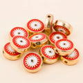 Red round evil eye charm beads