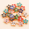 Multicolored star-shaped evil eye charm bead assortment