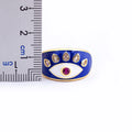 Dazzling Rainbow Zircon Evil Eye Ring for Women - Stylish Wedding Band with Colorful Enamel Accents