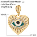 Evil Eye Designer Pendant Charm: Trendy Gold-Colored Jewelry Piece for Earrings, Necklaces, and Bracelets