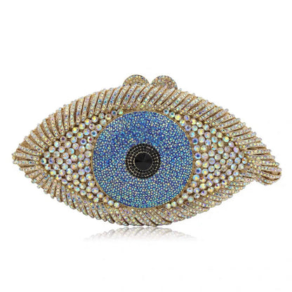 Sparkling Crystal Evil Eye Evening Clutch for Parties, Weddings, and Special Occasions