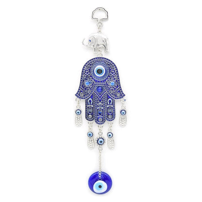Authentic Turkish Blue Evil Eye Hamsa Amulet: Handcrafted Protection for Home & Garden Decor