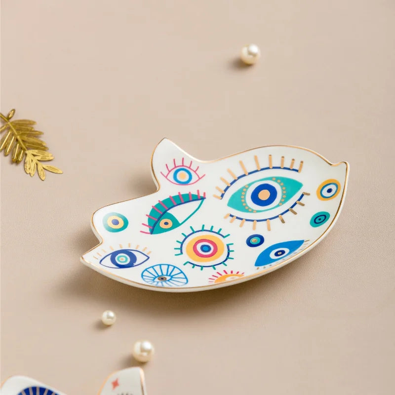 Blue Evil Eye ceramic plate
