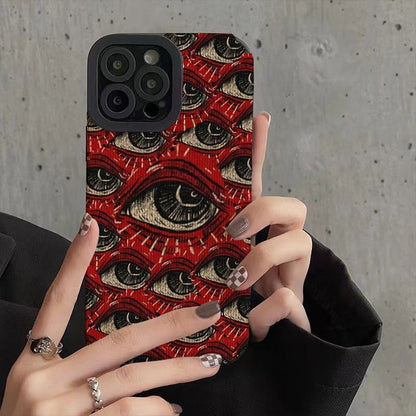 Stunning Red Vintage Evil Eye Soft Silicone Case for Multiple iPhone Models