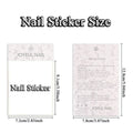 Nail art sticker sheet and backing card dimensions in centimeters and inches