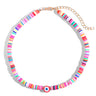 Exquisite Bohemian Turkish-Inspired Rainbow Clay Choker Necklace – Fashionable and Trendy Metal Geometric Jewelry for Women's Daily, Party and Beach Wear