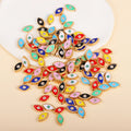Multicolored marquise-shaped evil eye charm bead assortment