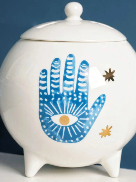Blue Evil Eye Ceramic Jar
