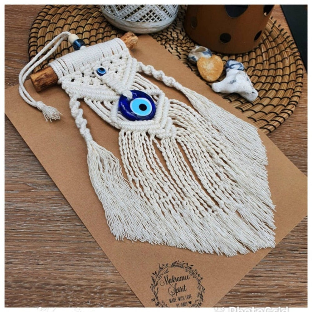 Glass Evil Eye Wall Hanging: Unique Turkish Pendant for Home Decor & Protection