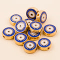 Navy round evil eye charm beads