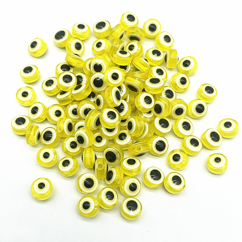 Premium Evil Eye Resin Spacer Beads – Oval Shapes in 6mm, 8mm, 10mm – Perfect for DIY Jewelry Making