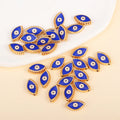 Blue marquise-shaped evil eye charm beads