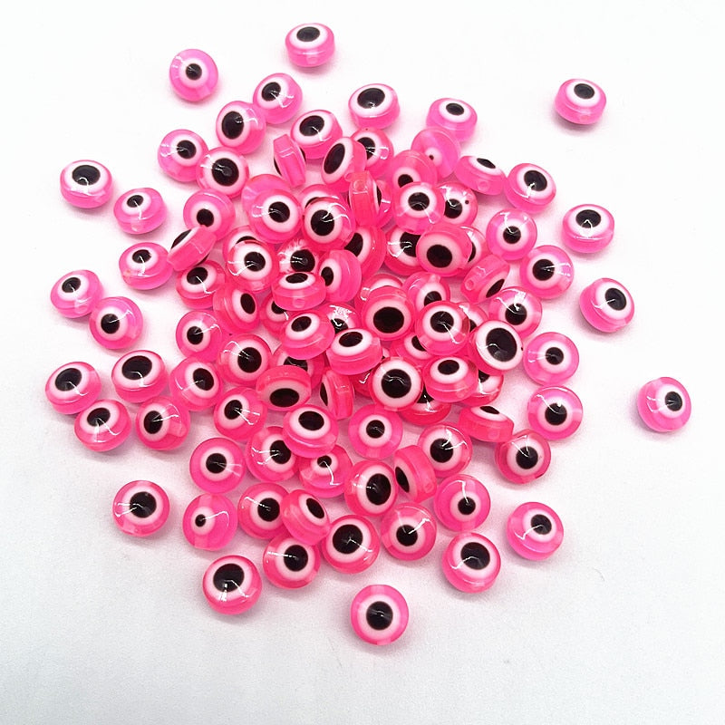 Premium Evil Eye Resin Spacer Beads – Oval Shapes in 6mm, 8mm, 10mm – Perfect for DIY Jewelry Making