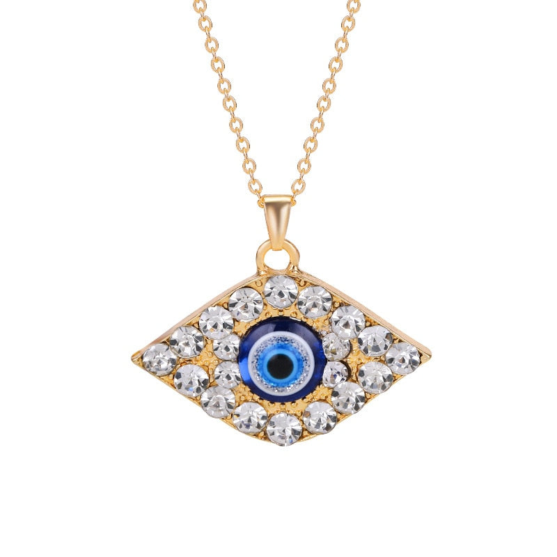 Crystal Blue Pendant Necklace