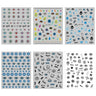 Assorted eye motif nail art sticker sheets in blue, black and multicolored designs
