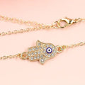 Mystical Turkish-Inspired Evil Eye and Hamsa Hand Zirconia Pendant Choker Necklace - Dainty, Lucky Charm Jewelry for Women and Girls