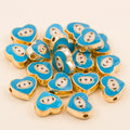 Turquoise teardrop-shaped evil eye charm beads