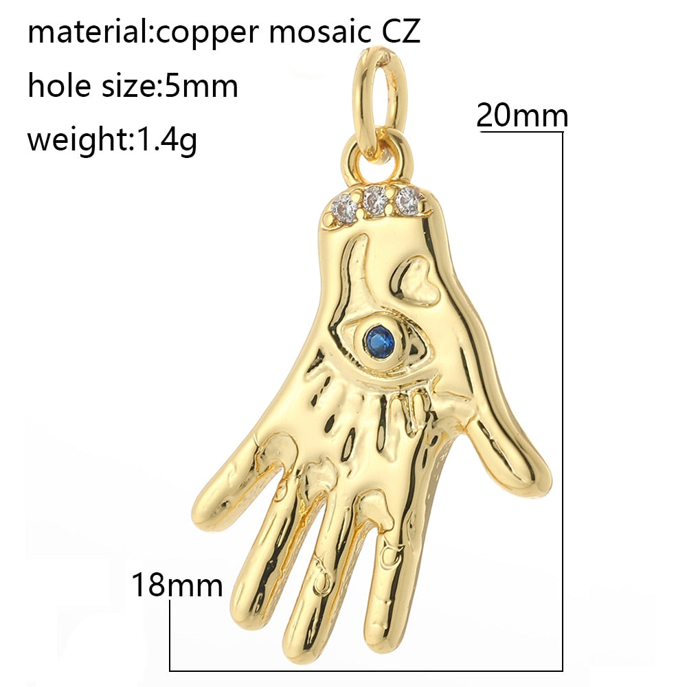 Evil Eye Designer Pendant Charm: Trendy Gold-Colored Jewelry Piece for Earrings, Necklaces, and Bracelets