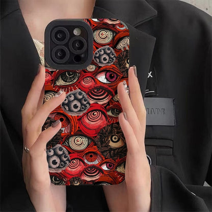 Stunning Red Vintage Evil Eye Soft Silicone Case for Multiple iPhone Models
