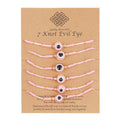 Embrace Fortuitous Vibes with our Exquisite Set of 6 Handmade Turkish Evil Eye Bracelets - Adjustable, Stylish and Trendy Fashion Accessory for Women and Men