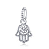Celestial Hamsa Dangle - Silver tone