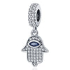 Faceted Eye Hamsa Dangle - Blue