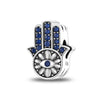 Floral Hamsa Bead - Blue