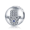 Smooth Disc Hamsa Bead - Blue