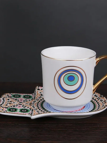 Hamsa hand coffee saucer
