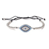 Beaded - Silver tone - Dark Blue Center
