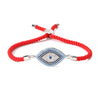 Red Cord - Silver tone - Dark Blue Center