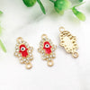 Hamsa - Red - Gold tone (10pcs)