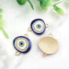 Oval Eye - Blue - Gold tone (10pcs)