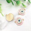 Oval Eye - Pink - Gold tone (10pcs)