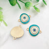 Oval Eye - Turquoise - Gold tone (10pcs)
