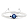 Single Eye - White - Silver tone