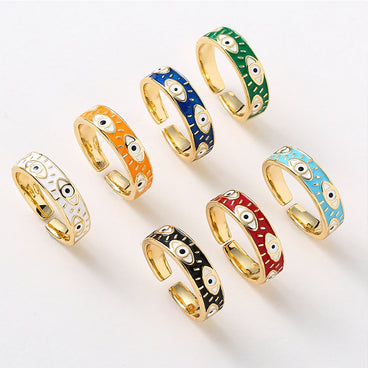 Stainless Steel Evil Eye Finger Ring