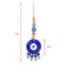 Turquoise eye and blue cube fringe hanging diagram labeled 170 mm overall and 40 mm at the round pendant
