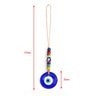 Colorful disc bead hanging diagram labeled 155 mm overall and 30 mm for the round blue pendant
