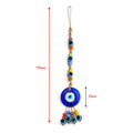 Colorful beaded fringe hanging diagram labeled 190 mm overall and 30 mm for the round blue pendant