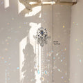 Hamsa suncatcher with a central faceted ball and four side teardrops beside a length marker labeled 41 cm and 16.14 in.