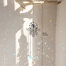 Hamsa suncatcher with a central faceted ball and four side teardrops beside a length marker labeled 41 cm and 16.14 in.