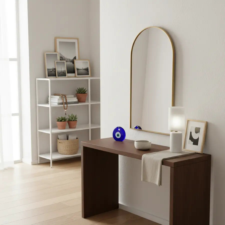 How to Incorporate Evil Eye Home Decor for Positive Energy - comparative visual showing restrained versus slightly