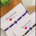 Exquisite Handmade Bracelet - Evil Eye Charm, Colorful Beads - Unisex Design Perfect for Parties, Gifting, and Special Occasions