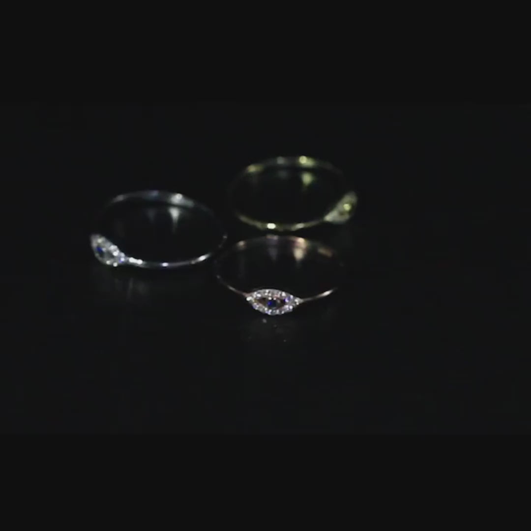 Good Luck Blue Stone Luxury Turkey Wedding Jewelry 925 Silver Evil Eye Rings For Women