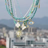Uniquely Handcrafted Beaded Choker: Trendy Turkish Evil Eye Necklace with Gold Plated Seed Beads for Women